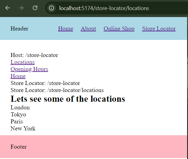 Store Locator locations with list