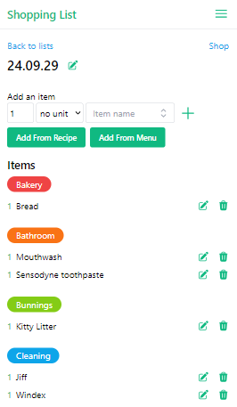 Shopping List second screenshot